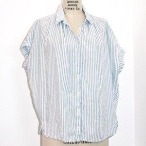 Madewell blue & white Erin stripe Central shirt L